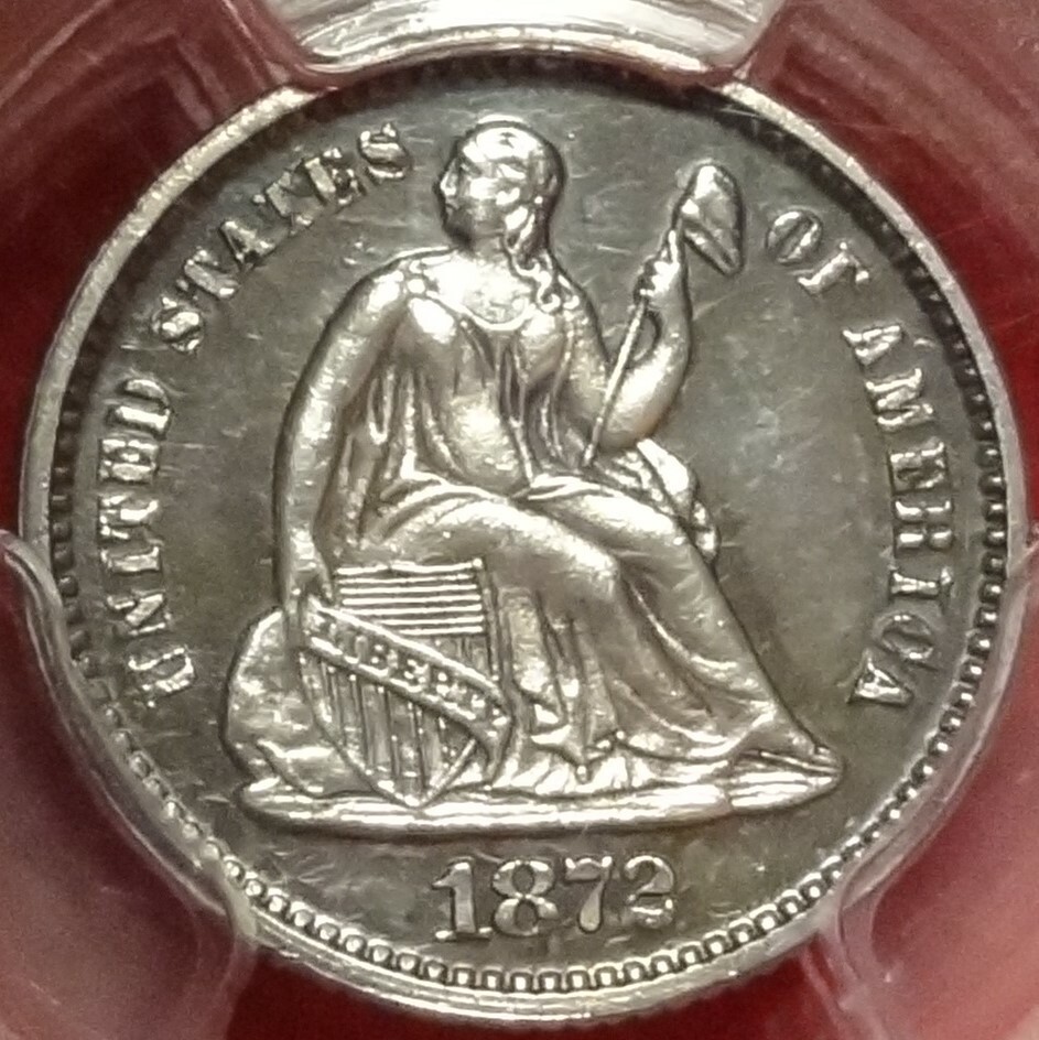 1872 H10C PCGS PR62 CHOICE PROOF SEATED LIBERTY HALF DIME TYPE COIN