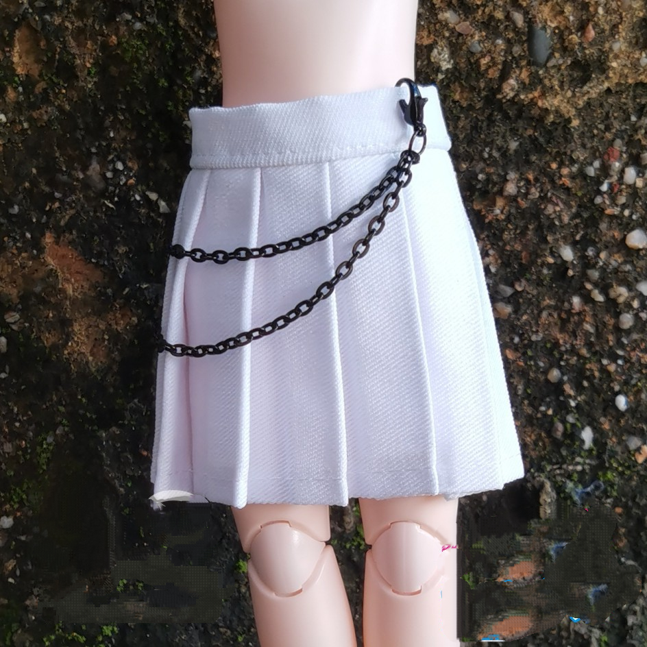Hot! 1/6 1/4 1/3 Bjd Clothing Doll Set Black Pleated Skirt+Chain Dika Aod