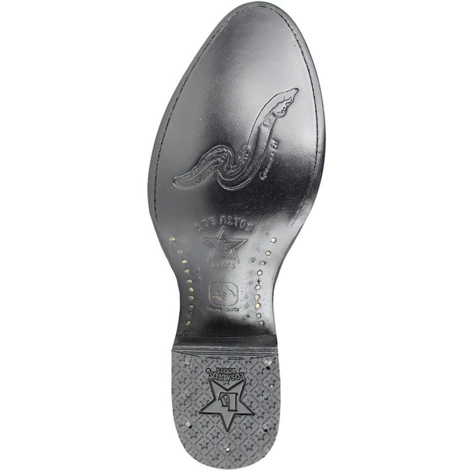 Pre-owned Los Altos Boots Los Altos Men Black Genuine Eel Round Toe Western Cowboy Boot D Width