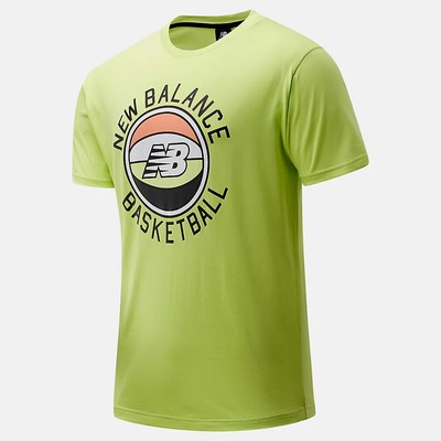 

Баскетбольная футболка New Balance First Light SS мужская спортивная футболка с лимонной слякотью, Зеленый, New Balance First Light SS Basketball T-Shirt