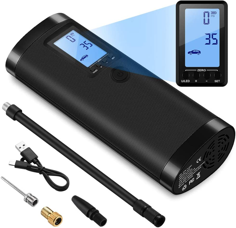 Air Compressor Portable Tire Inflator, 150PSI Electric Air Pump with Pressure Ga
