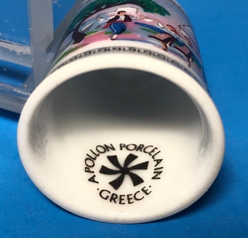 Vintage THIMBLE Apollon Porcelain Aegean Summer Greek GREECE