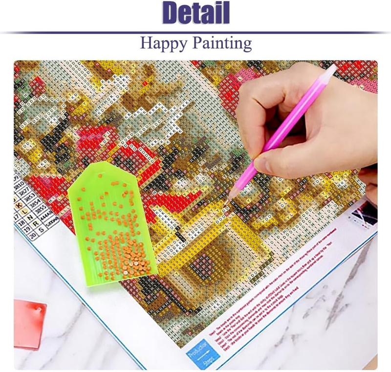 Christmas Diamond Painting Kits for Adults, Christmas Candles Diamond Art for Be