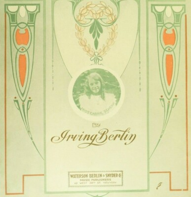1912 When I Lost You Irving Berlin Miss Carrie Schenk Vintage Sheet Music M16