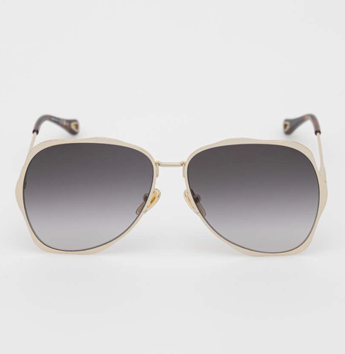 Pre-owned Chloé Chloe Ch0183s-001 Gold-gold Sunglasses In Gray