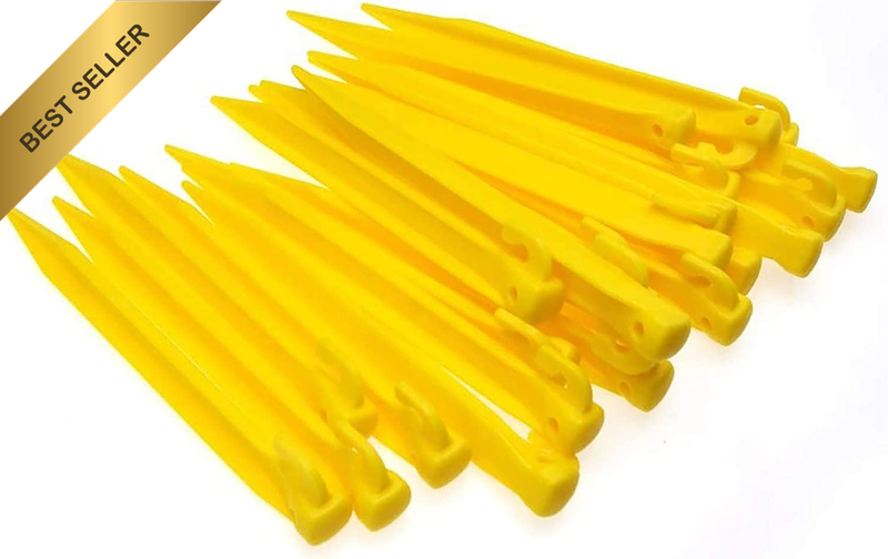 24 Pcs 9 Inch (225Mm) Durable Tent Pegs Plastic Spike Hook Awning Camping Carava