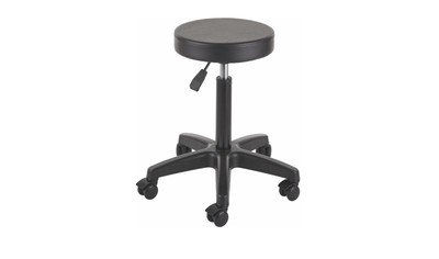 Efalock Rolling Stool Cut Faux Leather Black Rubberized Wheels - No Cut Hair!