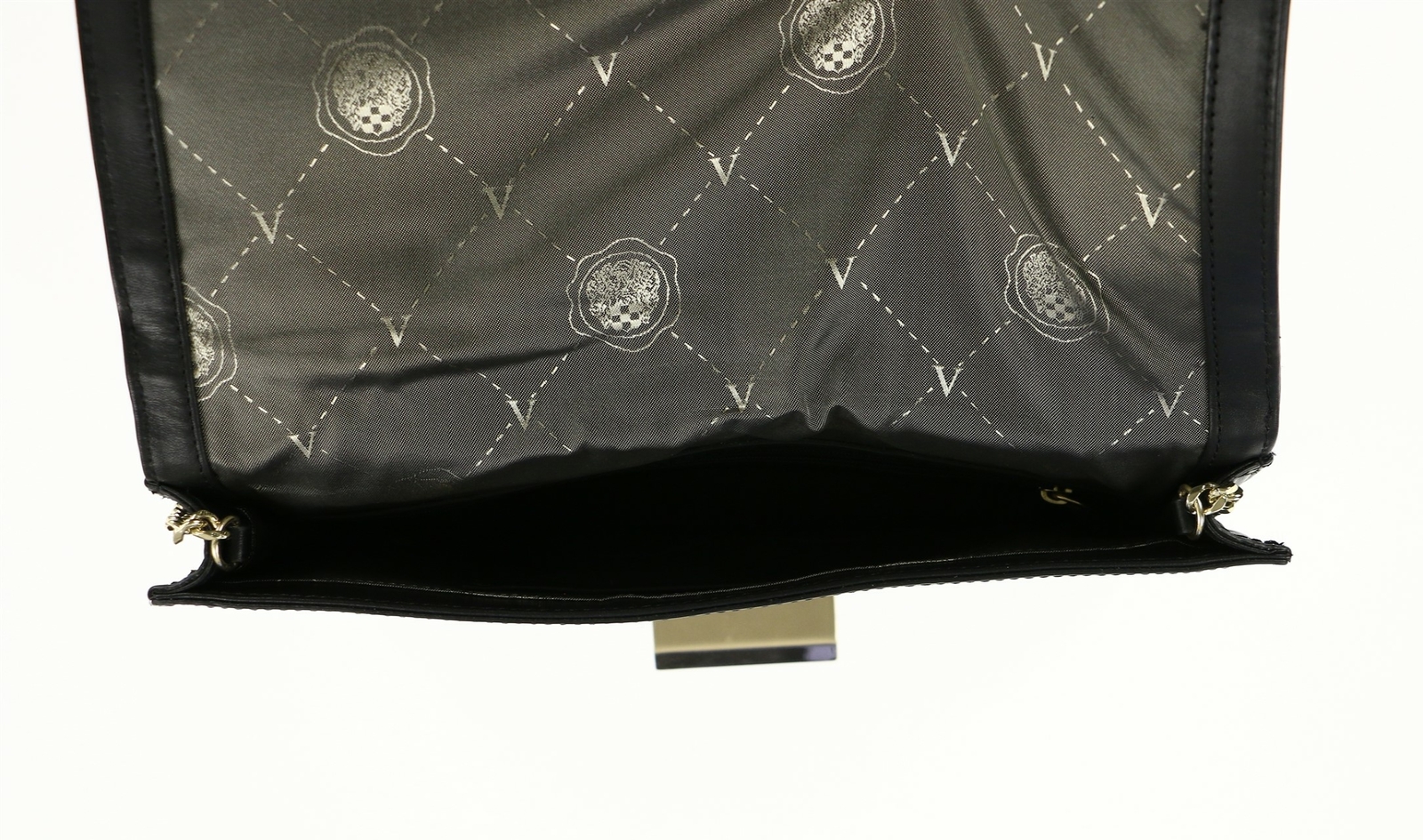 gray Vince Camuto 245151 Womens Caleb Leather Magnetic Clutch Black