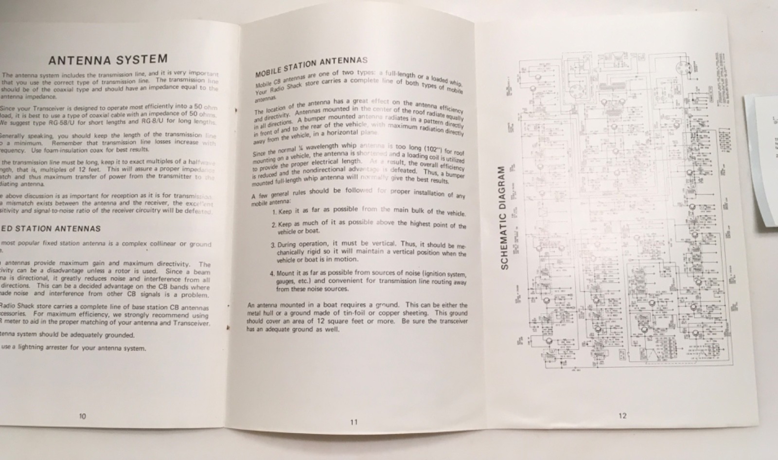 Vintage Realistic CB Radio TRC-24C Transceiver Owner's Manual