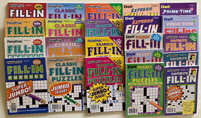 Lot of 8 Penny Press Fill-Ins Puzzle Books Famous Express Pocket Prime UNSORTED
