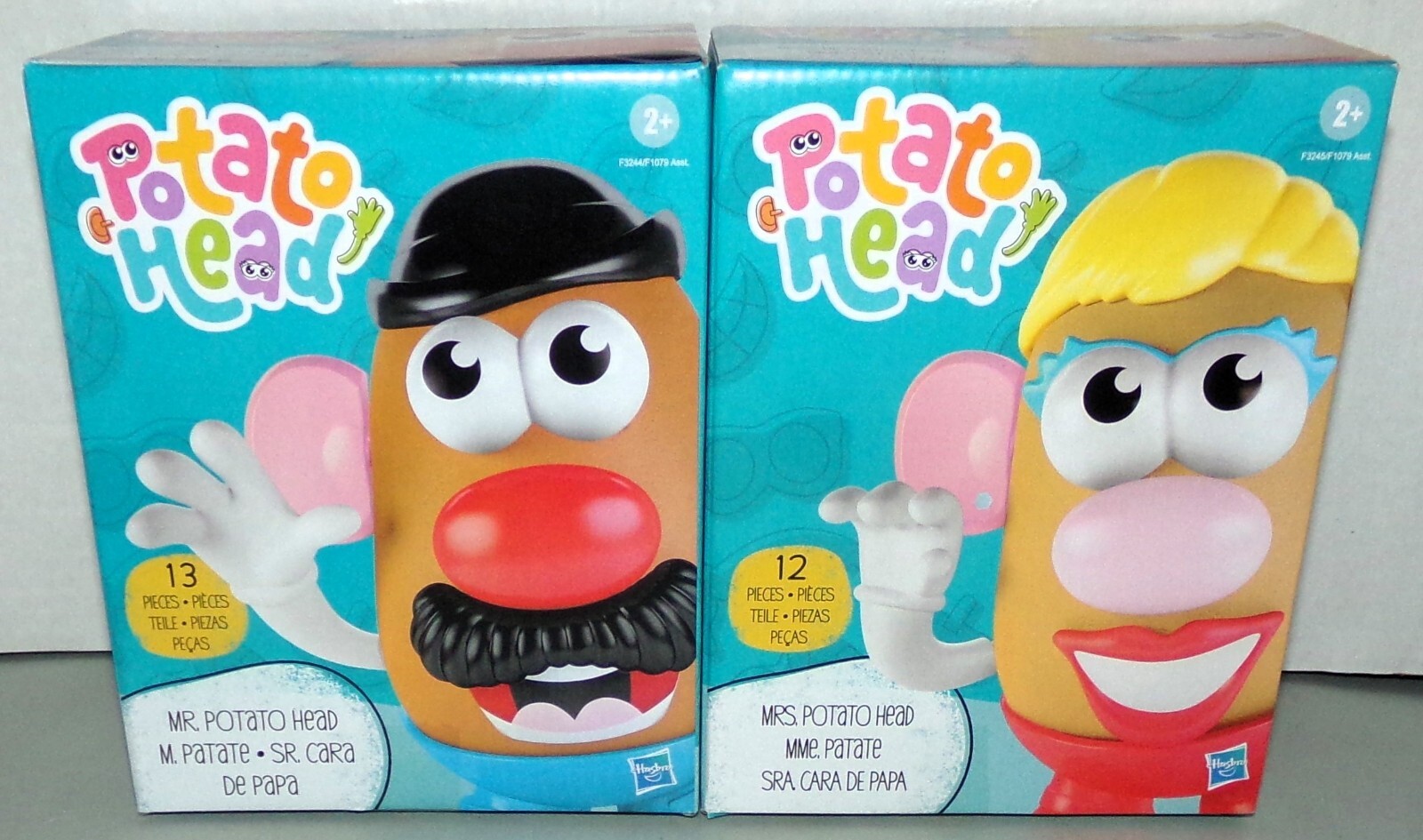 Hasbro Potato Head Lot: Mr. (13 Pieces) & Mrs. (12 Pieces