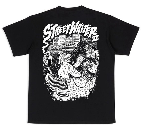 【関税&送料込】Stone  Black Cotton T-Shirt Jonas Cozone 'Street Writer 2' Nike Air Max 95 Mens Size