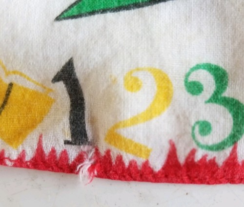 VINTAGE WALT DISNEY DONALD DUCK & PINOCCHIO AT SCHOOL HANDKERCHIEF