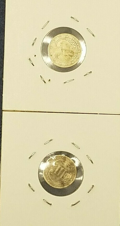 2 1852 3 Cent Silver Coins, Classics!