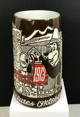 Vintage Hamm's Beer Salutes Oktoberfest 1973 Ceramarte Beer Mug - Brazil