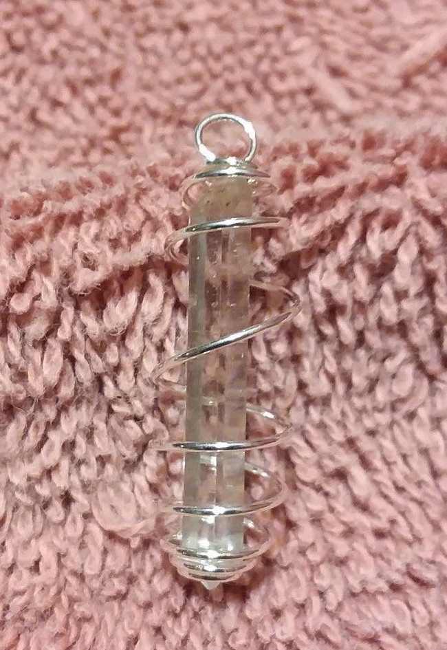 Herkimer Diamond Silver Plated Wire Cage Pendant 1