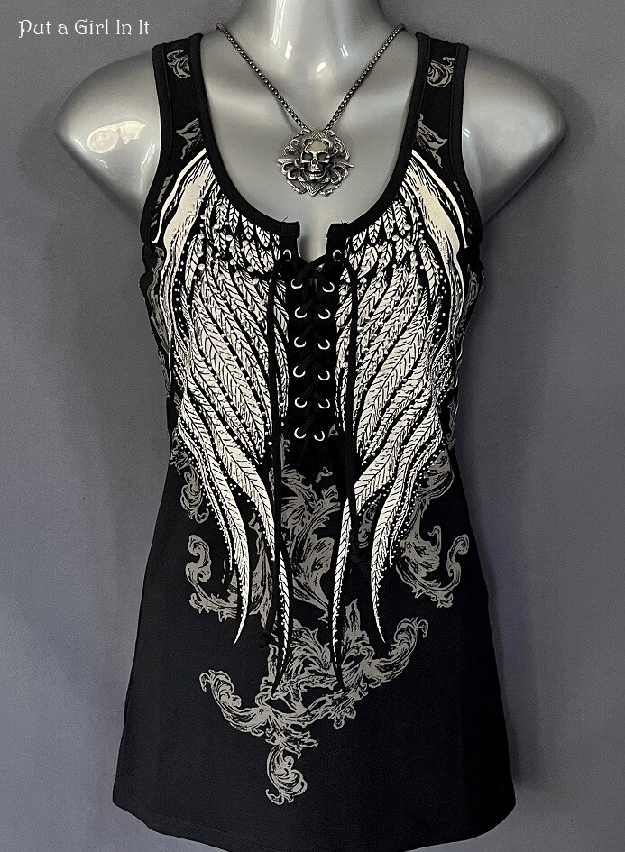 ◆as if calie◆ ANGEL WINGS SLEEVELESS BLACK CA24BSL009BK $_57.JPG?set_id=8800005007