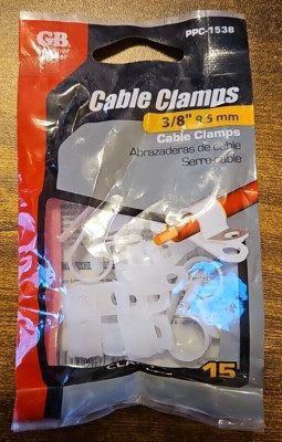 Gardner Bender PPC-1538 Plastic Cable Clamp, 3/8 Inch Construction 15ct New