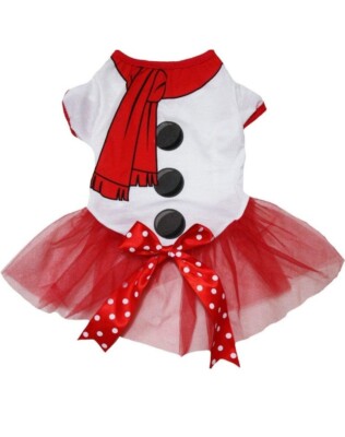 Petitebelle Christmas Print Puppy Dog Dress Snowman, Small