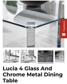 4 seater glass dining table 