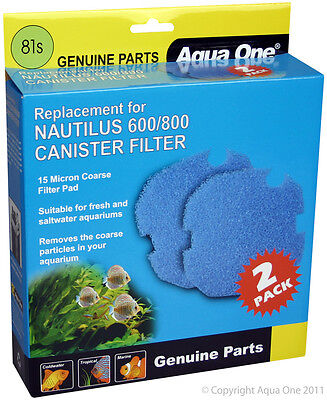 Aqua One A1-25084S Repl Sponge 15ppi Blue for Nautilus 1100/1400 Can Filter 2/pk