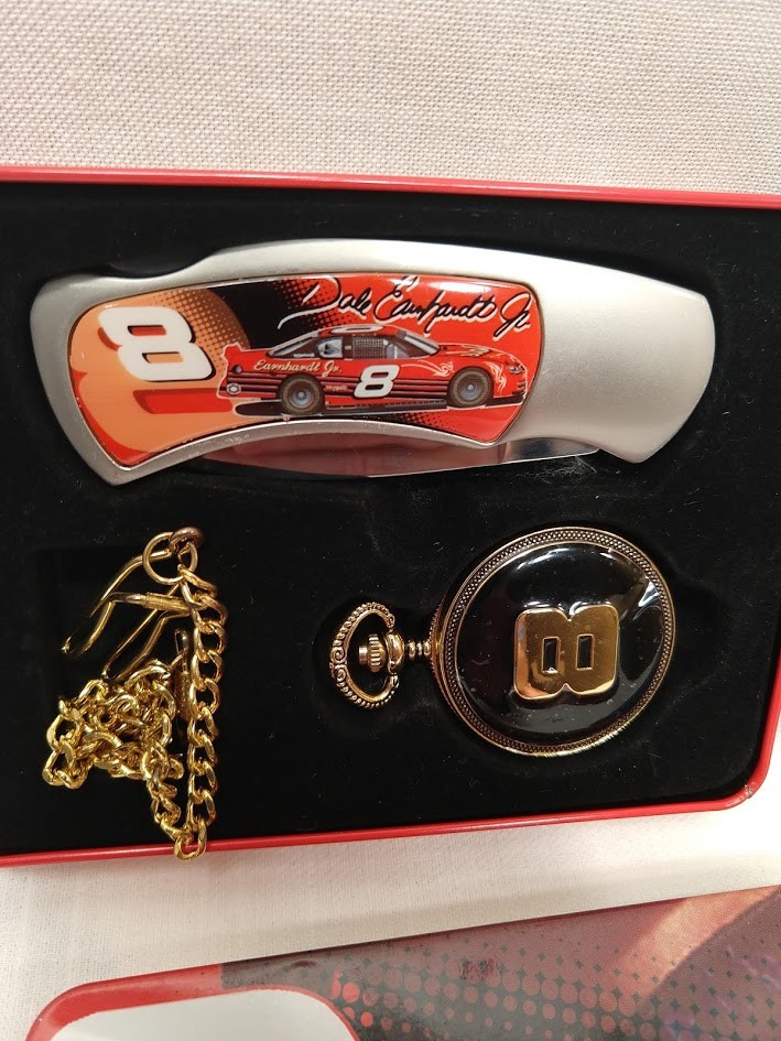 Dale Earnhardt Sr. and Jr. Knife and Watch Set in Case