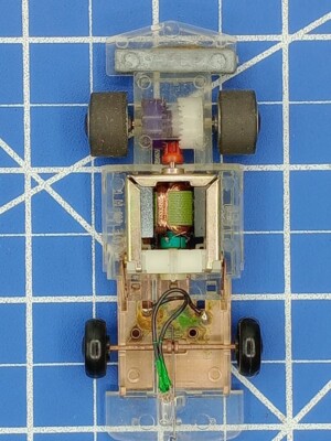 Tyco 1978 Command Control Slot Car Chassis Tested. Needs Tires. Parts/Repair