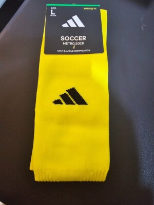 Adidas Soccer Metro Sock Arch and Ankle Compression  Yellow Size:Large