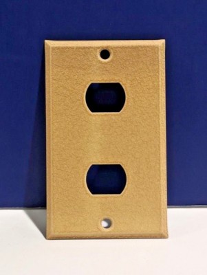 Bell Electric Ivory Crackle Single Gang 2 Hole Metal Wall Plate ''IL'' Device NEW!