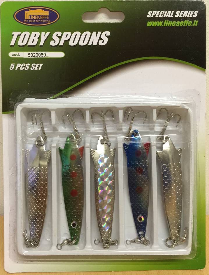 5pc Toby Spoons Fishing Lures Set 12g Lineaeffe Pike Trout Spoons