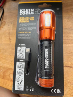 Klein Tools 56412 | Rechargeable LED Flashlight with Worklight