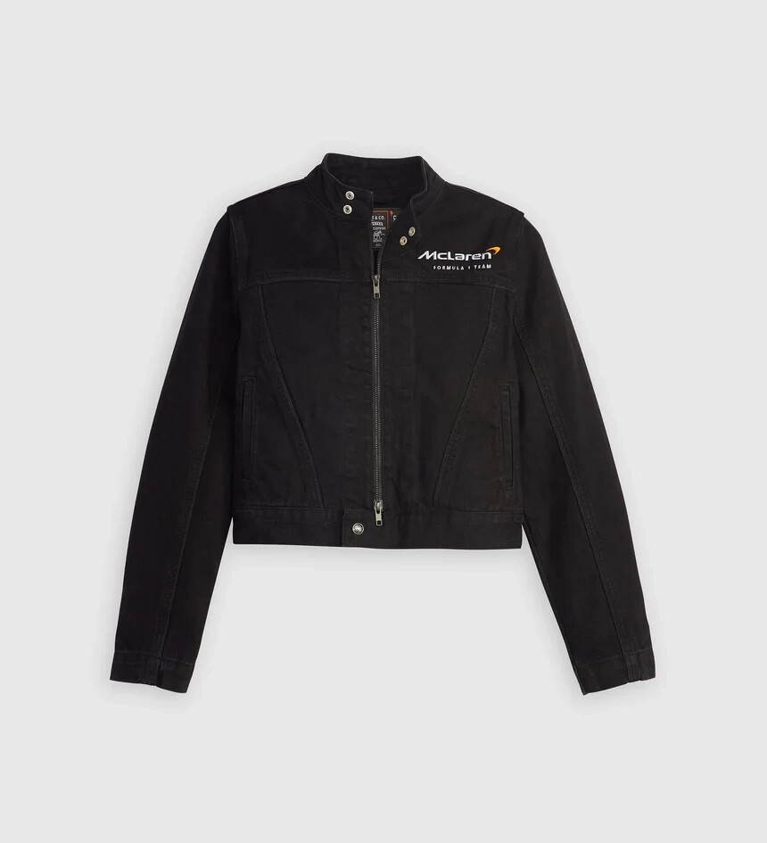 Pre-owned Levi's X Mclaren Racing Speed Trucker Jacket Size M In Black