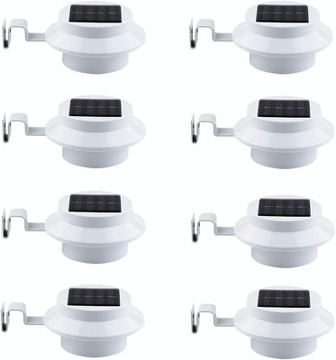 8 Pack Deal Outdoor Solar Gutter LED Lights - White Sun Power Smart Solar Gutter