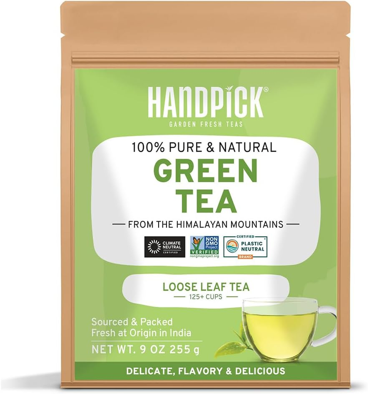 Loose Leaf (255g/9oz) +100 Cups | Non-gmo, 100% Pure Green Tea Leave