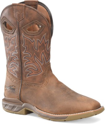 Pre-owned Double-h Boots Double-h Men's 11” Portal Soft Toe Eh Non-metallic Roper Work Boot Medium Brown