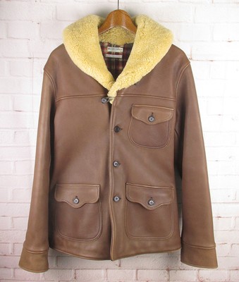 【ビンテージ】HELLER’S CAFE Horse LeatherCoat Vintage Heller's Cafe Leather Double Jacket Coat Size 38