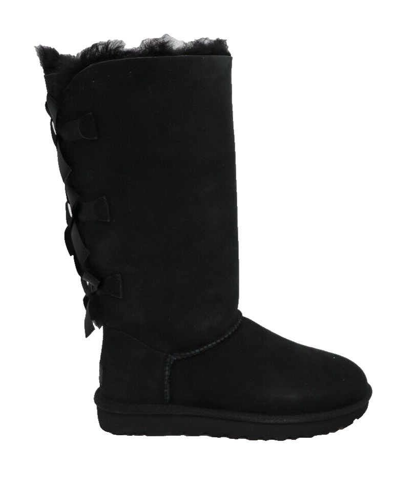 UGG Bailey Bow Tall II Тройные черные замшевые меховые сапоги женские с 1016434