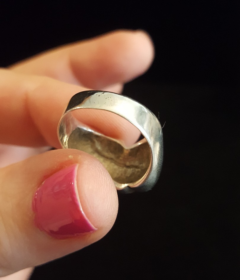 Sterling Silver DOUBLE PUFFED POLISHED HEARTS Ring, Sizeable 6.5