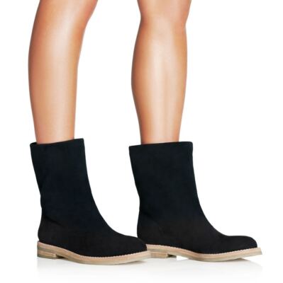 Pre-owned Tamara Mellon Black Suede Off Duty Ankle Boot 15mm Heels $695