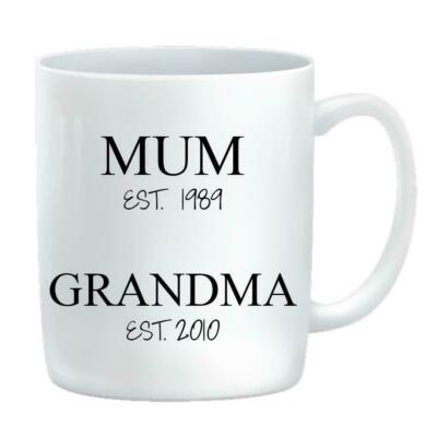 Personalised Mum Est Grandma/Nanny/Nanna Est Mug, Mothers Day Gift Idea