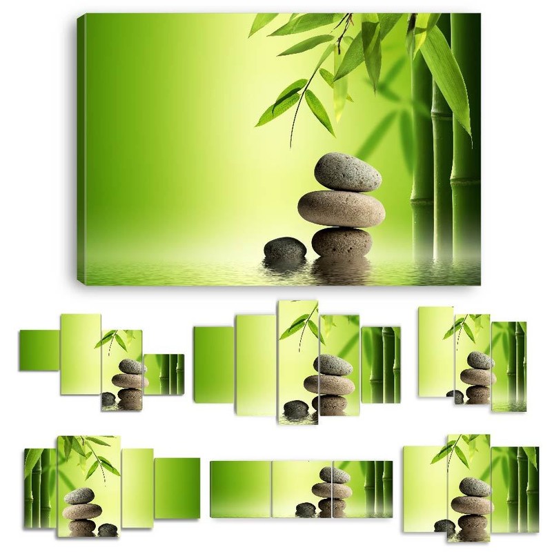Tableaux Galet Bambou Toile Imprimee Toiles Tableau Decoration- Zn18 - 62 Models