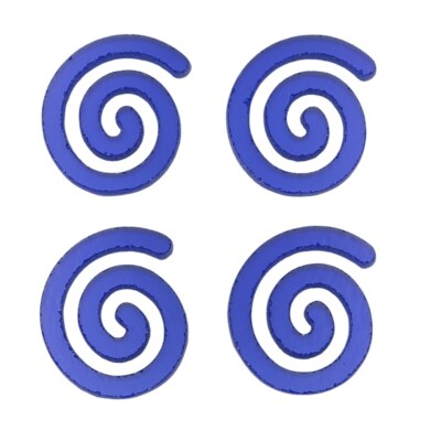 132 Light Blue Transparent FOUR Spirals 96 COE Precut Glass Fusing Shapes