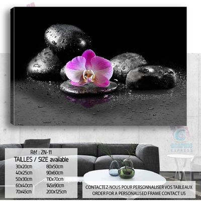 TABLEAU IMPRIMEE  ORCHIDEÉ ZEN RELAX BUDDHA SPA DETENE DECO MURALE - ZN-11