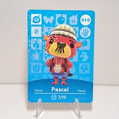 Animal Crossing Amiibo Card Pascal NPC Series 1 #10 Special Authentic Otter AC