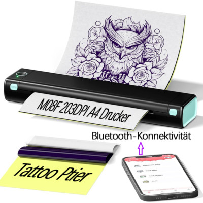 YILONG Wireless Tattoo Transfer Stencil Printer Machine with 15pcs Papers ATS886