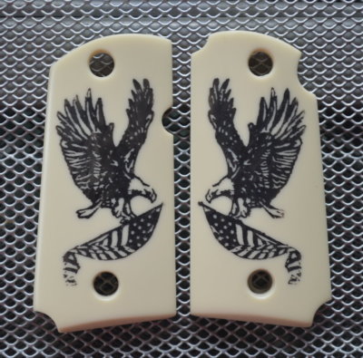 Micro 9 For Kimber Frames Scrimshawed American Bald Eagle/Flag! Very Nice!