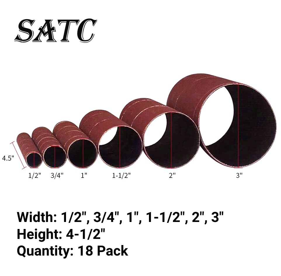 4.5" Replacement Oscillating Spindle Sanding Sleeves 80 120 240 Grit Sandpaper