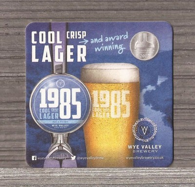 Beer Coaster-Wye Valley Brewery Hereford United Kingdom-1985 Lager-S415