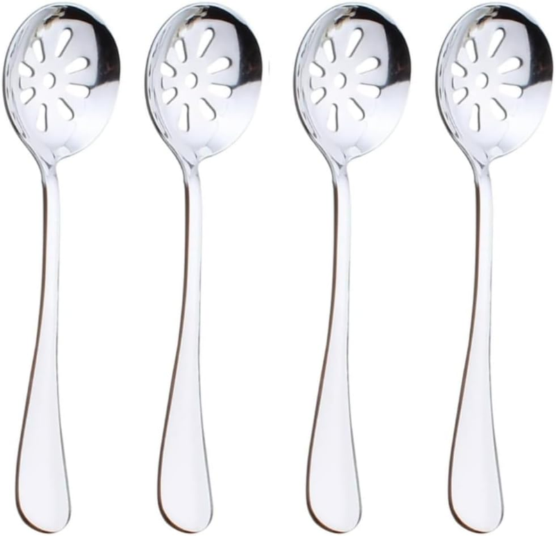 Stainless Steel Slotted Spoons with 9-Holes, 4Pcs Large Kitchen Cooking Slotted