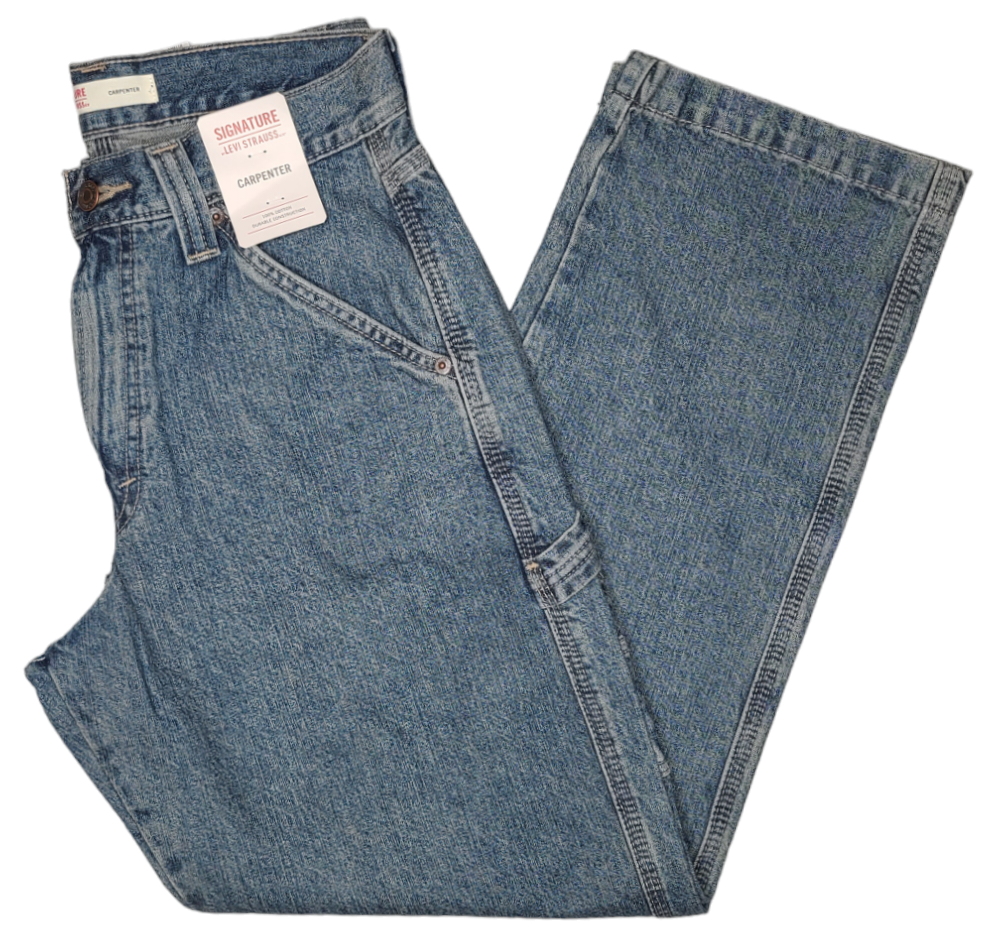 Signature By Levi Strauss & Co. #11590 NEW Men's 100% Cotton Carpenter Jeans